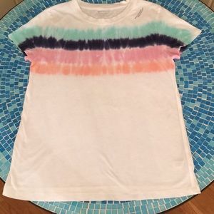 Athleta size small rainbow tee shirt.  “Move with pride, move with love”.